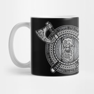 Fenrir Viking Shield (Grayscale) Mug